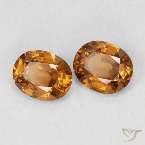Pedras preciosas de Zircão ferrugem laranja natural de 1.10 ct, oval, VVS-VS