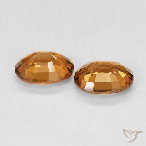 Pedras preciosas de Zircão ferrugem laranja natural de 1.10 ct, oval, VVS-VS
