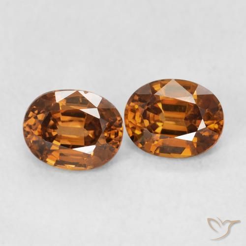 Pedras preciosas de Zircão ferrugem laranja natural de 1.20 ct, oval, VVS-VS