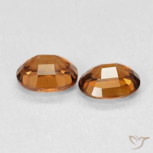 Pedras preciosas de Zircão ferrugem laranja natural de 1.20 ct, oval, VVS-VS