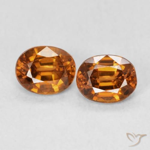1.27ctw Natural ferrugem laranja Zircão, oval, VS