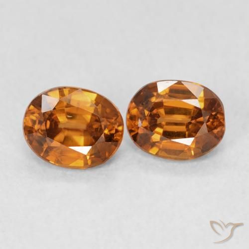 Pedras preciosas de Zircão ferrugem laranja natural de 1.27 ct, oval, VS