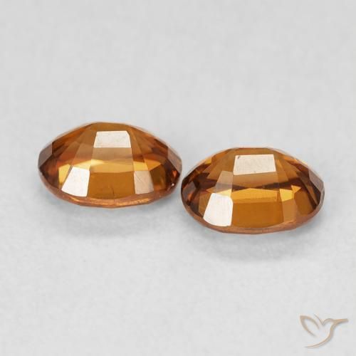 Pedras preciosas de Zircão ferrugem laranja natural de 1.27 ct, oval, VS