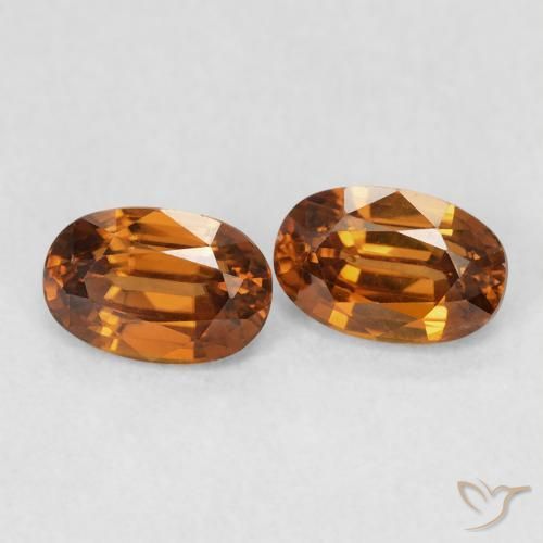 Pedras preciosas de Zircão ferrugem laranja natural de 1.62 ct, oval, VS