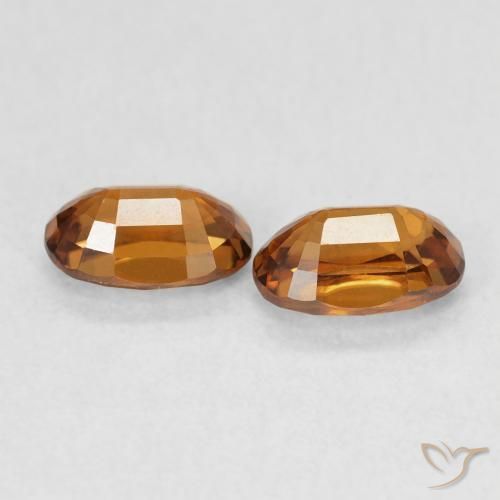 Pedras preciosas de Zircão ferrugem laranja natural de 1.62 ct, oval, VS