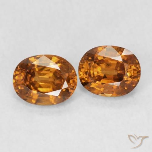 Pedras preciosas de Zircão ferrugem laranja natural de 1.30 ct, oval, VS
