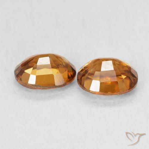 Pedras preciosas de Zircão ferrugem laranja natural de 1.30 ct, oval, VS
