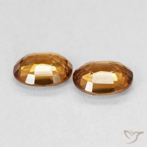 Pedras preciosas de Zircão ferrugem laranja natural de 1.70 ct, oval, VS