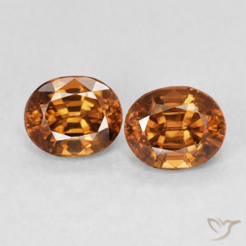 2.22ctw Natural Medium Dark-Orange Zircão, oval, VS