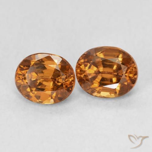 Pedras preciosas de Zircão Medium Dark-Orange natural de 2.22 ct, oval, VS