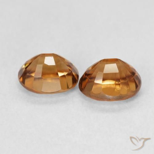 Pedras preciosas de Zircão Medium Dark-Orange natural de 2.22 ct, oval, VS