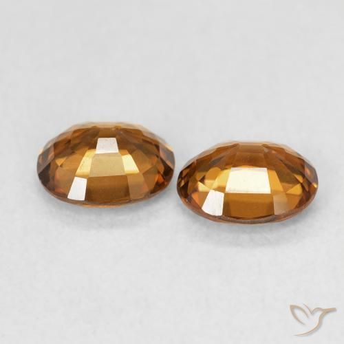 Pedras preciosas de Zircão ferrugem laranja natural de 1.71 ct, oval, VS