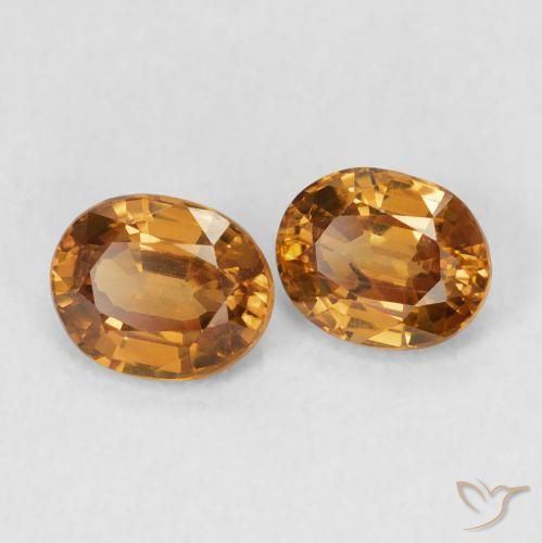 Pedras preciosas de Zircão ferrugem laranja natural de 1.94 ct, oval, VS