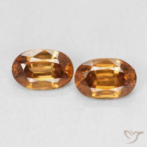 1.50ctw Natural Medium Dark-Orange Zircão, oval, VVS-VS