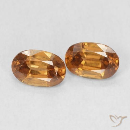 Pedras preciosas de Zircão Medium Dark-Orange natural de 1.50 ct, oval, VVS-VS