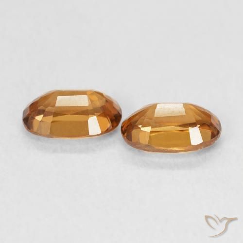 Pedras preciosas de Zircão Medium Dark-Orange natural de 1.50 ct, oval, VVS-VS