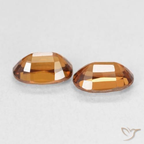 Pedras preciosas de Zircão Medium Dark-Orange natural de 1.64 ct, oval, VVS-VS