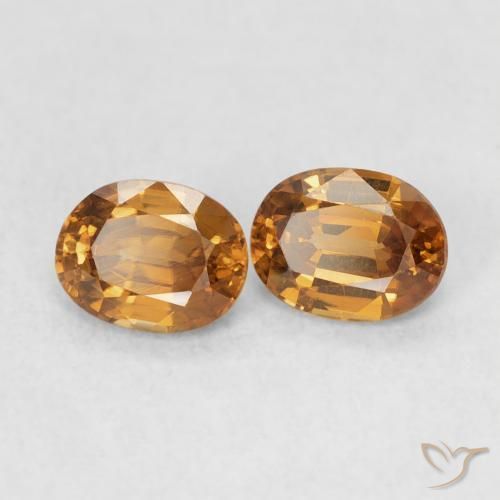 Pedras preciosas de Zircão Laranja Profundo natural de 1.14 ct, oval, VVS-VS