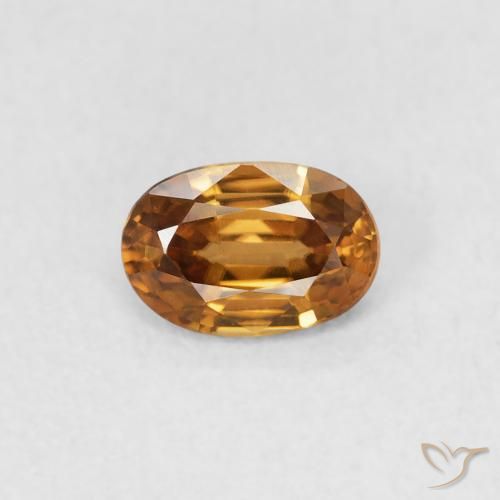0.66ct Natural laranja marrom Zircão, oval, VVS