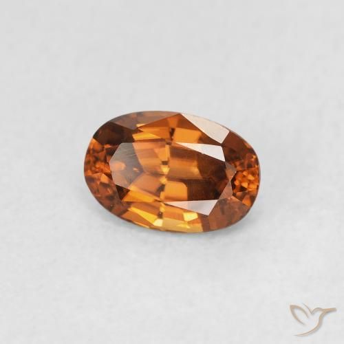 Zircão Medium Dark-Orange Natural 0.82ct, oval, VVS