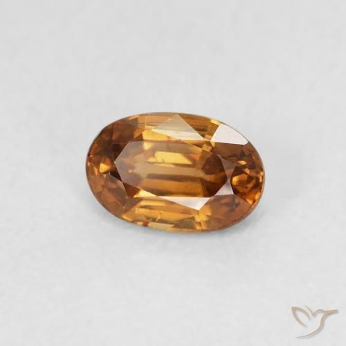 Zircão Laranja Médio Natural 0.73ct, oval, VVS