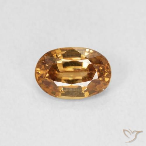 0.77ct Natural Laranja Médio Zircão, oval, VVS