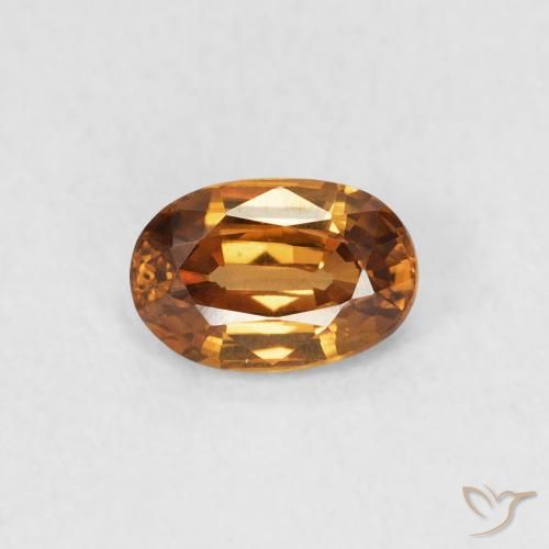 0.67ct Natural laranja marrom Zircão, oval, VVS