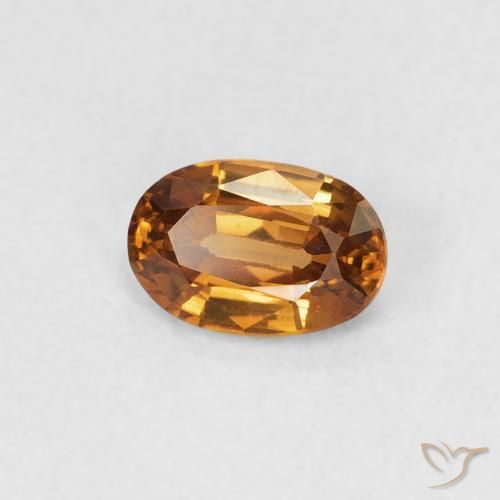 Zircão laranja marrom Natural 0.67ct, oval, VVS
