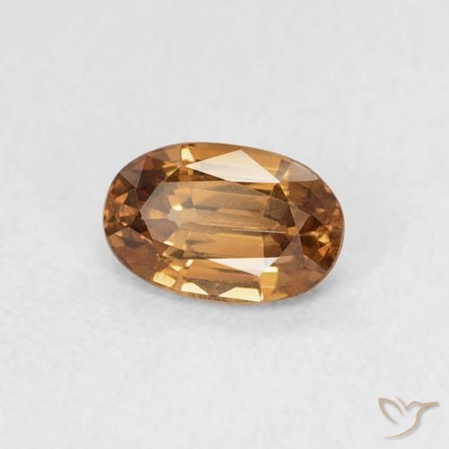 Zircão Laranja acastanhado Natural 0.77ct, oval, VVS