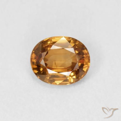 0.94ct Natural Laranja Médio Zircão, oval, VVS