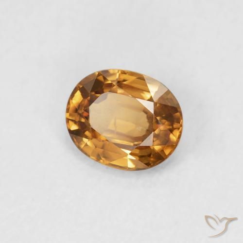Zircão Laranja Médio Natural 0.94ct, oval, VVS