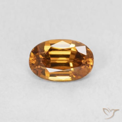 0.75ct Natural laranja marrom Zircão, oval, VVS