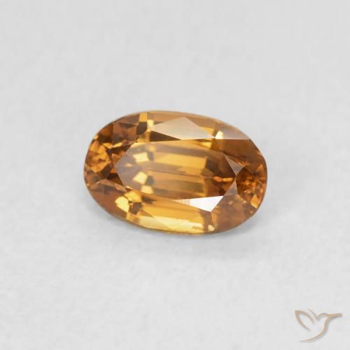 Zircão laranja marrom Natural 0.75ct, oval, VVS