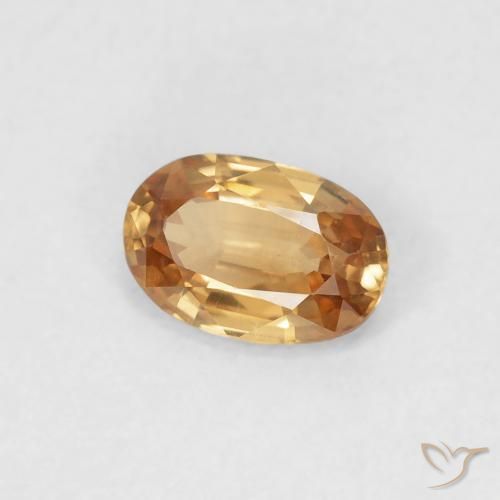Zircão Laranja acastanhado Natural 0.65ct, oval, VVS
