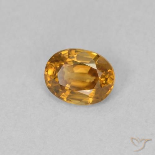 Zircão laranja marrom Natural 0.59ct, oval, VVS-VS