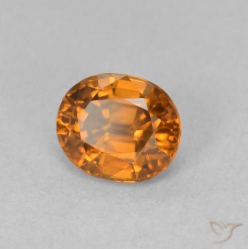 Zircão Laranja acastanhado Natural 1.04ct, oval, VVS-VS