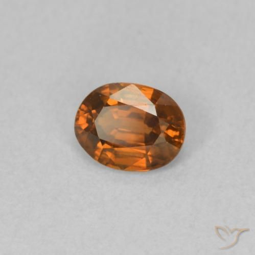 Zircão Laranja Profundo Natural 0.59ct, oval, VVS-VS