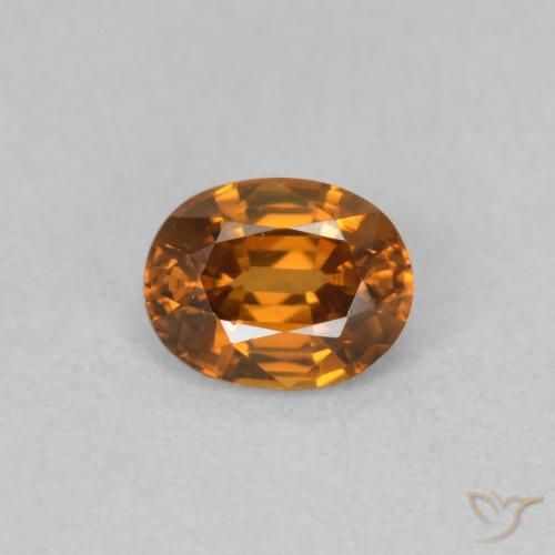 0.60ct Natural Laranja Profundo Zircão, oval, VVS-VS