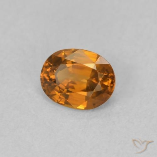 Zircão Laranja Profundo Natural 0.60ct, oval, VVS-VS