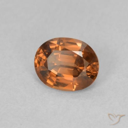 Zircão Medium Dark-Orange Natural 0.87ct, oval, VVS-VS