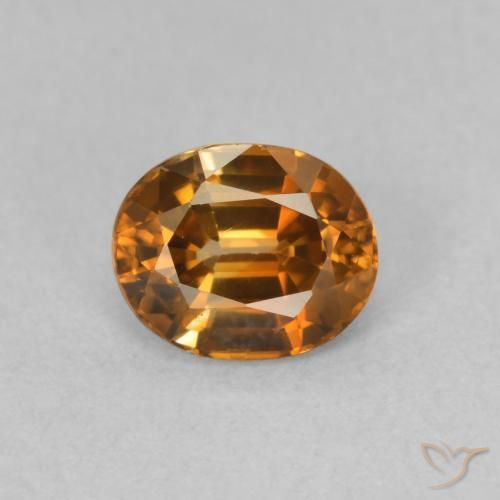 1.06ct Natural terra laranja Zircão, oval, VVS-VS