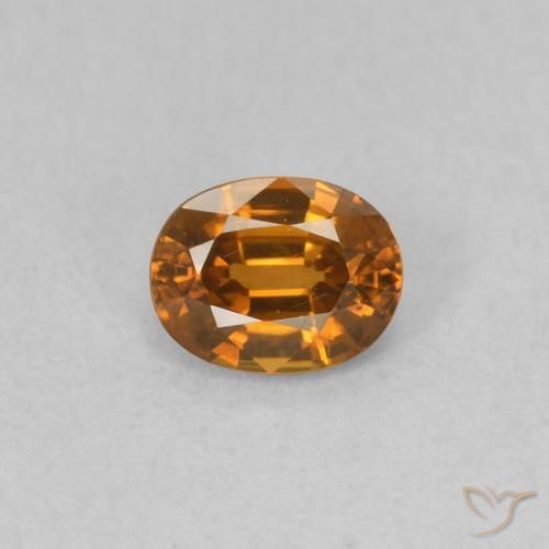 0.63ct Natural Laranja Médio Zircão, oval, VVS-VS
