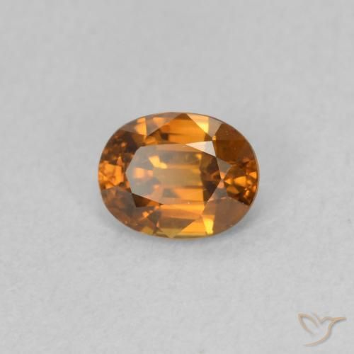Zircão Laranja Médio Natural 0.63ct, oval, VVS-VS