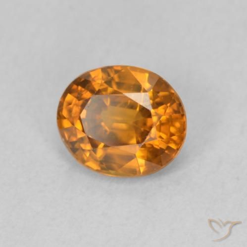 Zircão Laranja Médio Natural 0.98ct, oval, VVS-VS