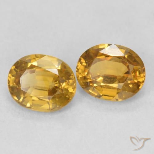 Pedras preciosas de Zircão Dourado natural de 1.80 ct, oval, VVS-VS