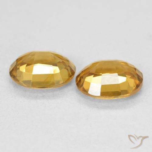 Pedras preciosas de Zircão Dourado natural de 1.80 ct, oval, VVS-VS