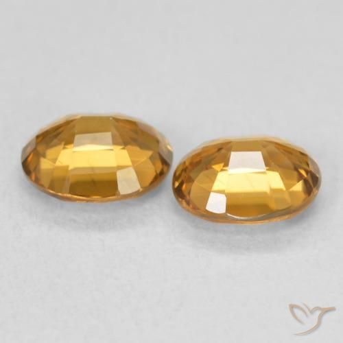 Pedras preciosas de Zircão Laranja-Ouro natural de 1.89 ct, oval, VVS-VS