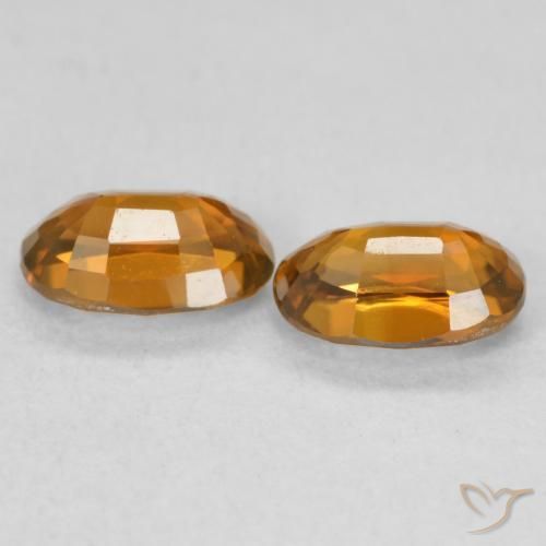 Pedras preciosas de Zircão Laranja Marrom Profundo natural de 1.60 ct, oval, VVS-VS