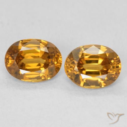 1.16ctw Natural Laranja-dourado médio Zircão, oval, VVS-VS