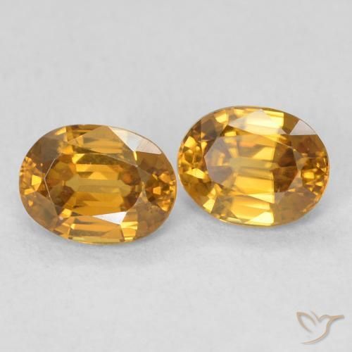 Pedras preciosas de Zircão Laranja-dourado médio natural de 1.16 ct, oval, VVS-VS
